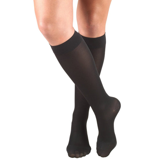 Pr/1 Truform Opaque 15-20Mmhg Ladies Knee-High Closed-Toe, X-Large  Black