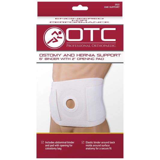 Binder 6" Ostomy W/ Pad, 2" Hole White Medium - Ea/1