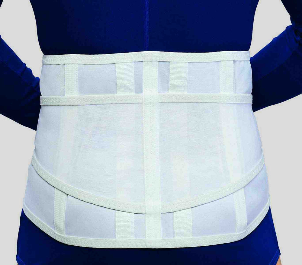 Ea/1 Otc Maximum Lightweight Lumbosacral Support Xl(44-50In) 7In Front/11In Back White Strong Mesh Elastic Optional Metal Stays Wide Adjustment Panels Latex-Free