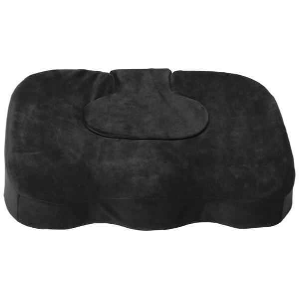 Ea/1 Orthopedic Seat Cushion With Removable Coccyx Pad  3" Memory Foam  Black  Washable Cover