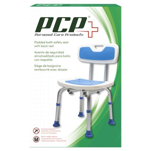 Ea/1 Adjustable Padded Bath Safety Seat With Backrest