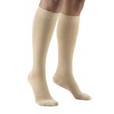 Pr/1 Truform Classic Medical 30-40Mmhg Below-Knee Soft Top Short Lg (15 1/2 - 18") Beige Compression Socks Latex-Free