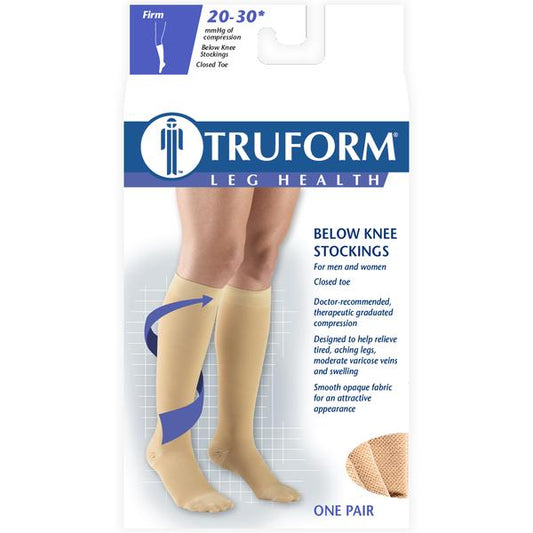 Pr/1 Truform Below Knee Soft Top 20-30Mmhg Beige X-Large