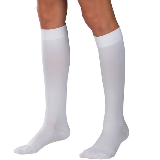 Pr/1 Truform Medical Leg Wear 20-30Mmhg Below Knee Md (13 1/2 - 16") White Silicone Dot Soft Top Latex-Free