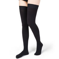Pr/1 Truform Classic Medical 20-30Mmhg Thigh-High Dot-Top Closed-Toe L (Up To 23") Black Compression Sock Latex-Free