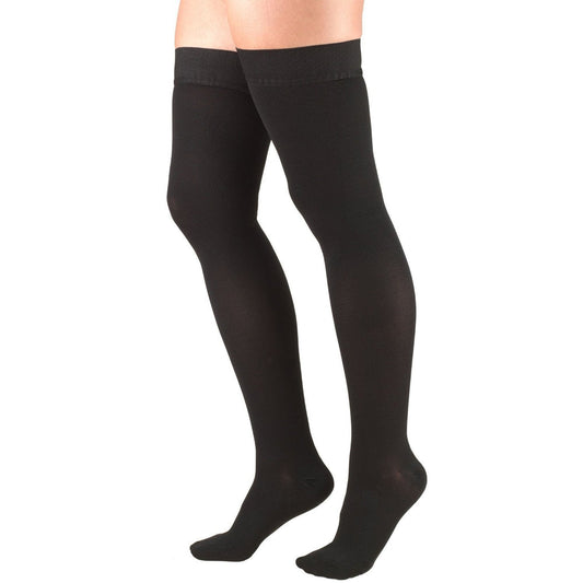 Pr/1 Classic Medical 20-30Mmhg Thigh-High Dot-Top Closed-Toe Compression Socks  Medium (Up To 22")  Black  Latex-Free