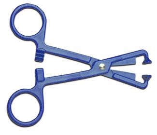 Pk/50  All Purpose Macbick Clamp 5.25In, Blue, Plastic, Non-Sterile