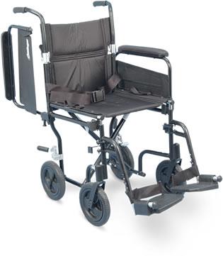 Airgo Comfort-Plus Lightweight Transport Chair, W/ Detachable Flip Back Arm Rest, 19in Seat - Ea/1