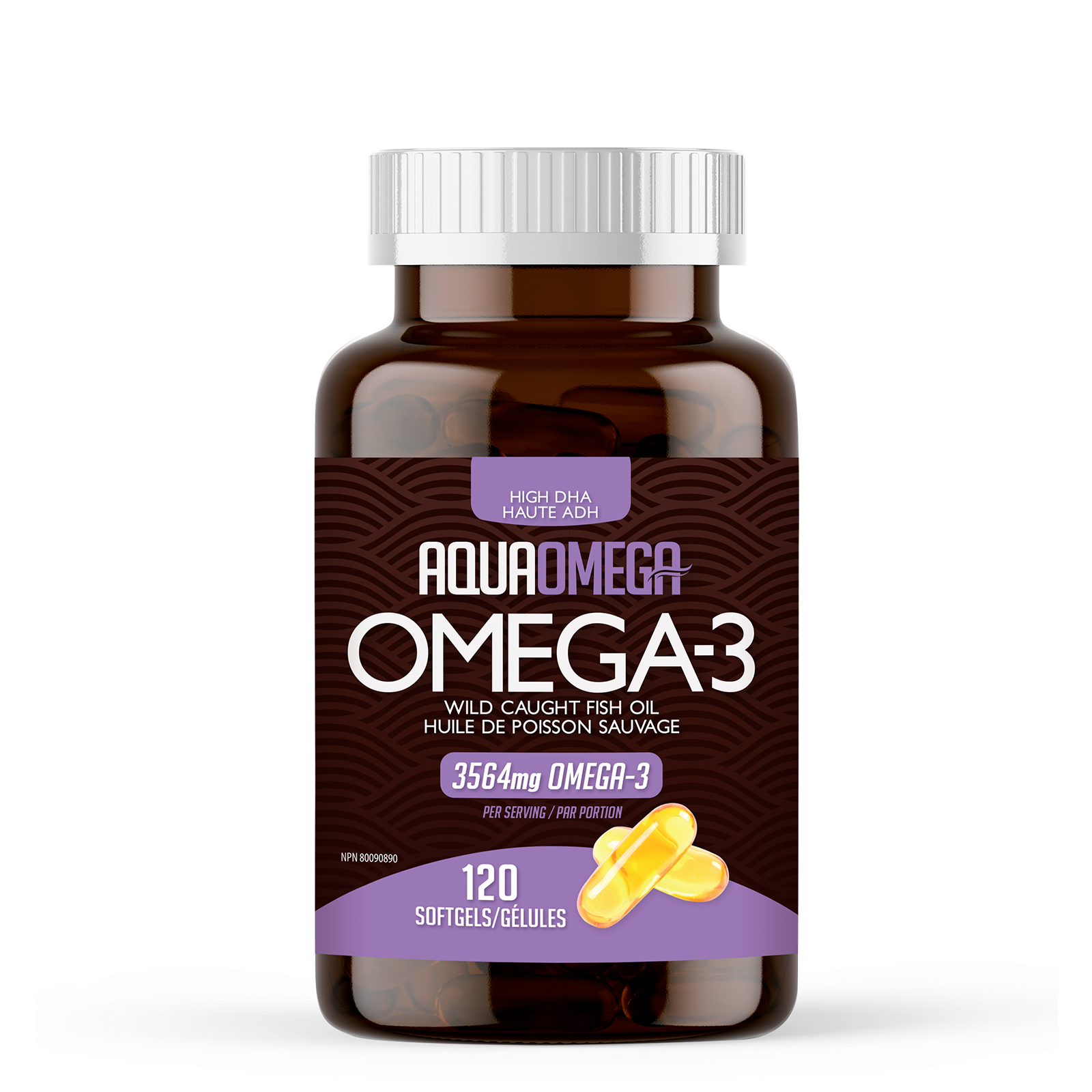 AquaOmega Omega-3 Wild Caught Fish Oils Softgels