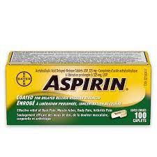 ASPIRIN 325MG 100 CAPLETASPIRIN 325MG 100 CAPLET