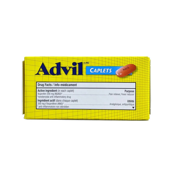 Advil Regular Strength Ibuprofen Caplets for Headaches and Pain Relief, 200 mg, 100 Count