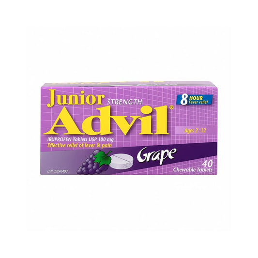 Advil Junior Strength Chewable Tablets - Grape - 40's