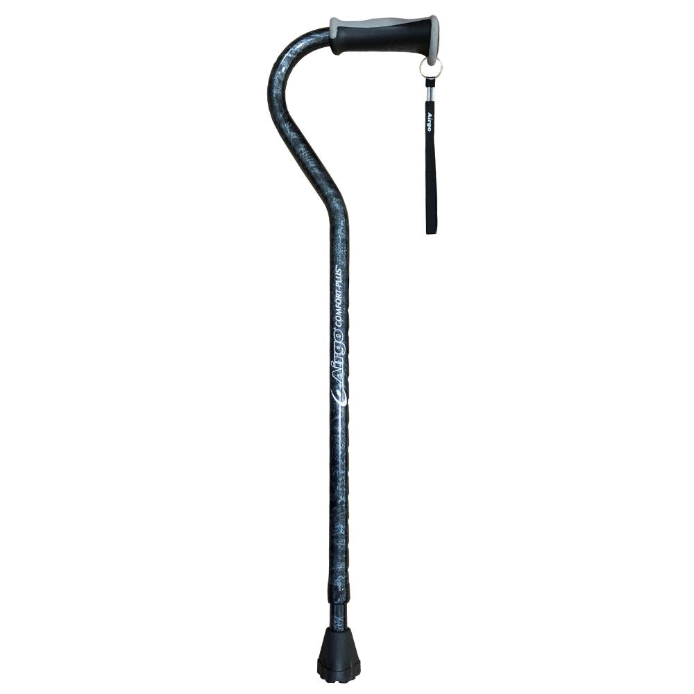 Drive® Airgo Comfort-Plus Aluminum Cane, Offset Handle, Graphite (Per Each)