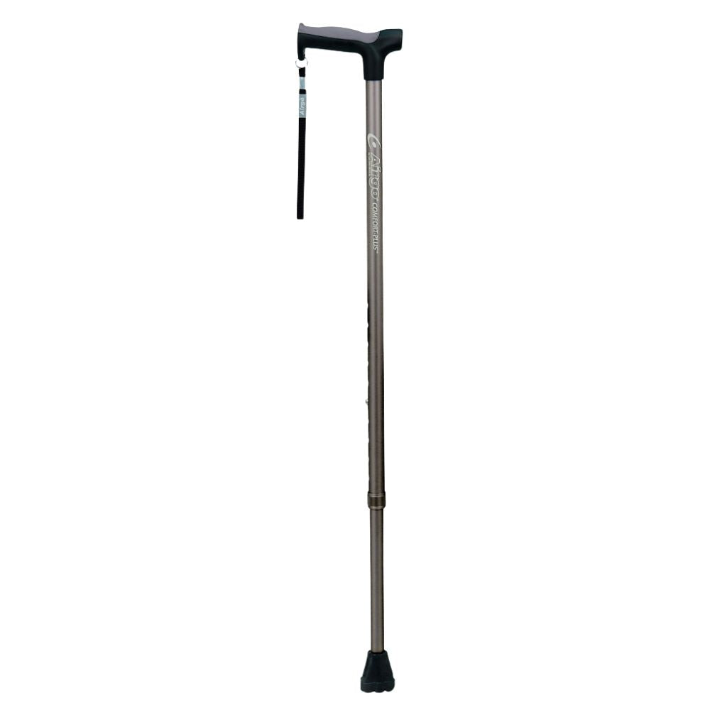 Drive® Airgo Comfort-Plus Aluminum Cane, Derby Handle, Charcoal