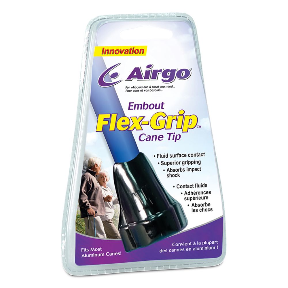 Drive® Airgo Flex-Grip Cane Tip, 3-sided, Black (Per Each)