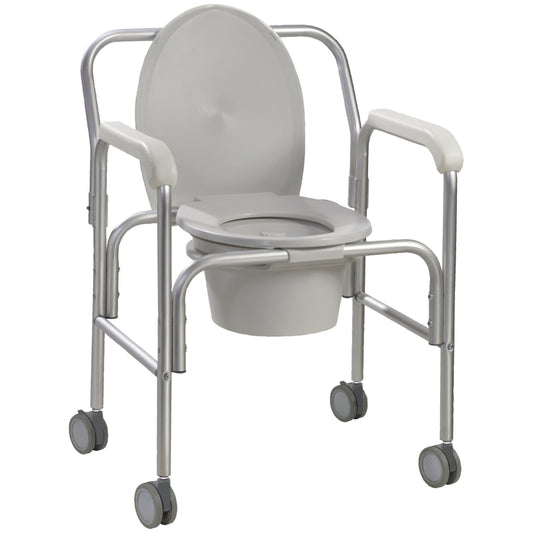 Aluminum Commode with Wheels