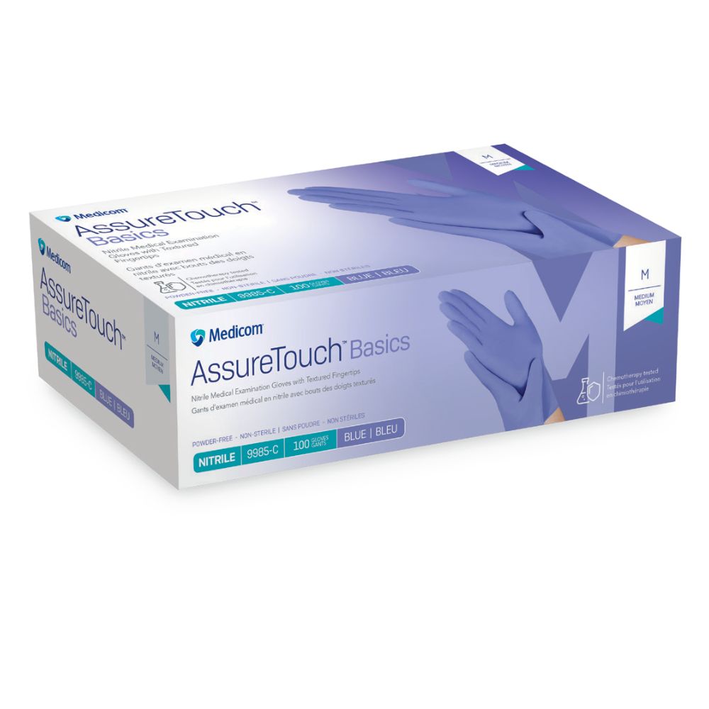 Medicom® AssureTouch™ Basics Nitrile Exam Gloves, Medium (Box 100 pcs)