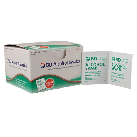 BD Alcohol Prep Pad NonSterile 1 X 0.75" Nonwoven Gauze 326895 12 Count(s) 100 /Count