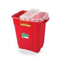 Cs/5 Sharps Collector 19gal Red Double Wall Handle Slide Closure Dual Opening Hinge Top W/ Gasket Non-Sterile
