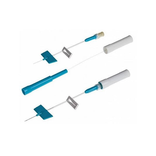 Saf-T-Intima Iv Catheter With Wings 22g X 3/4", Prn Adapter And Tubing, Sterile, Blue - Box Of 25