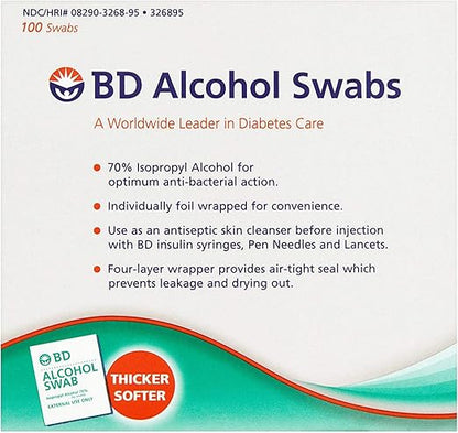 BD Alcohol Swabs 100 Ct