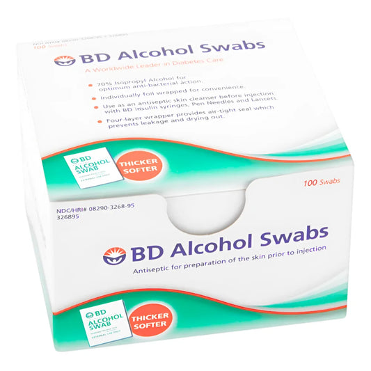 BD® Alcohol Swabs 70% Isopropyl Antiseptic Wipes (Box 100 Pcs)