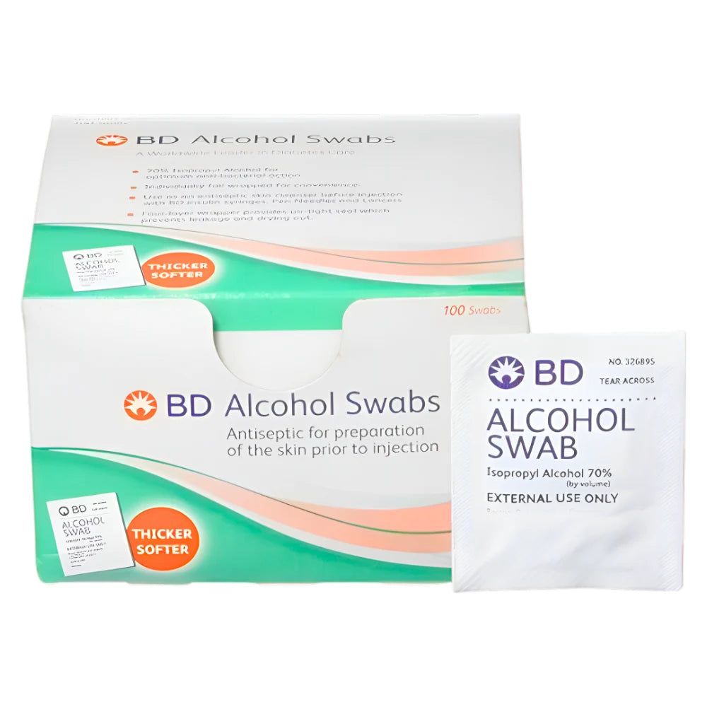 BD® Isopropyl Alcohol Antiseptic Skin Cleansing Swabs (Box 100 Units)