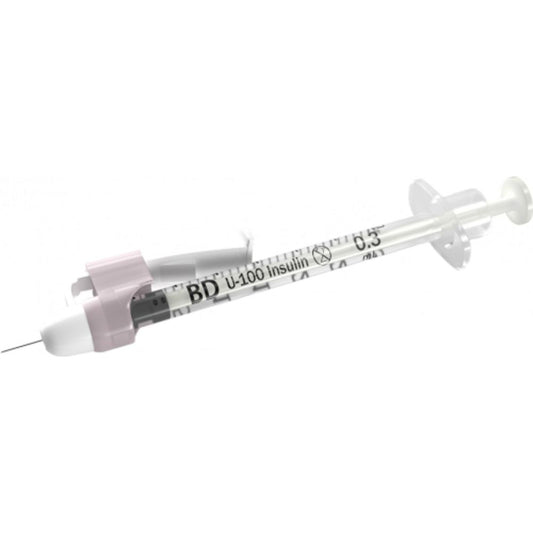 BD SafetyGlide™ Insulin Syringes, 0.3cc, 31G x 5/16" (Box 100 pcs)