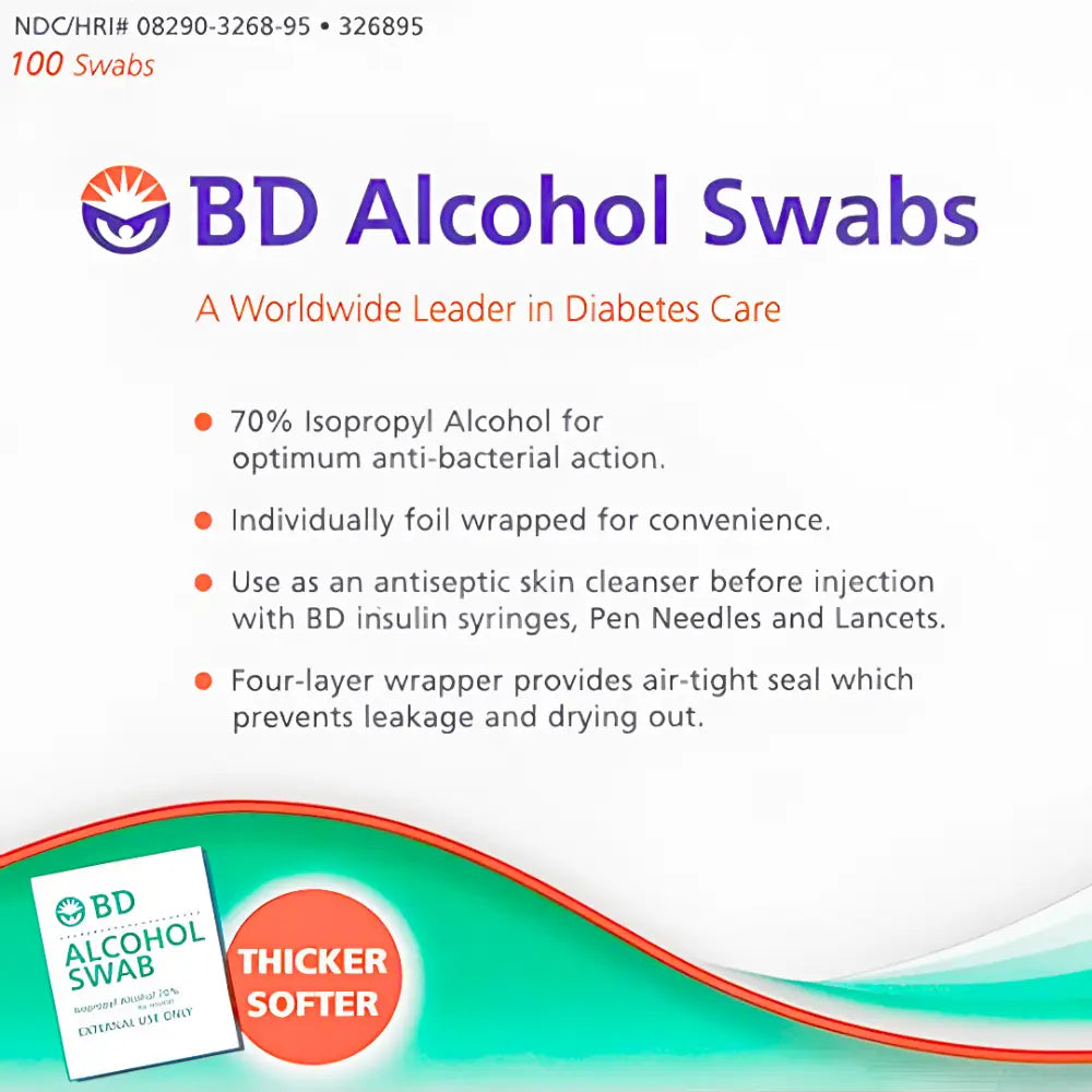 BD® Thicker and Softer Medical Alcohol Wipes (Box 100 Pcs)