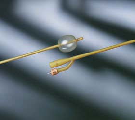 Bx/12  Lubricath 2-Way Med Round-Tip 2 Staggered Eyes Foley Cath 24Fr 30Cc Balloon Non-Returnable