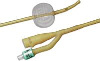 Bx/12  Lubricath Carson 2-Way Med Olive Coude-Tip Single-Eye Foley Cath 16Fr 5Cc Balloon Non-Returnable