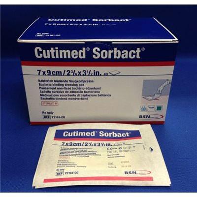 Bx/5 Cutimed Sorbact Antimicrobial Pad W/Bacteria Binding Action 7Cm X 9Cm