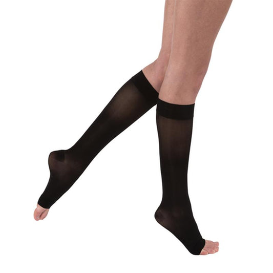 Pr/1 Jobst Ultrasheer Women, Knee High, 15-20Mmhg, Lg, Classic Black, Open Toe