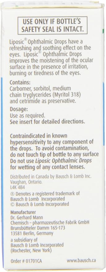Bausch + Lomb Liposic Eye Drops - 10ml