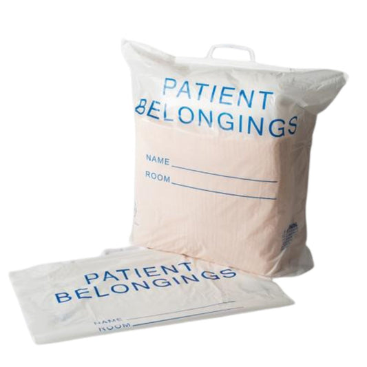 Belongings Bag w/Rigid Handle, White, 20" x 20" x 4", 2.5mil (Case 250 pcs)