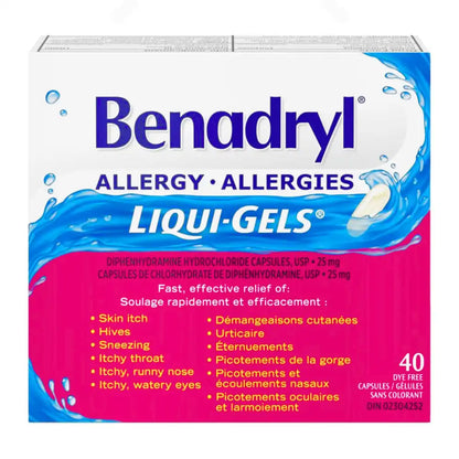 Benadryl Allergy 25mg Liqui Gels 40 Count (Per Each)