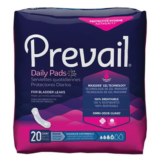 Prevail® Bladder Control Pad - Moderate Absorbency, 11" (Bag 16 pcs)