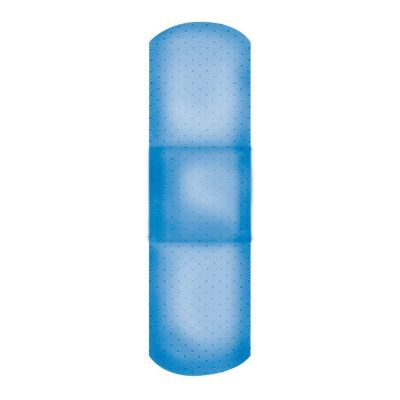 Blue Metal Detectable Adhesive Bandages, Flexible Fabric, Strips, 1" x 3" (Box 50 pcs)
