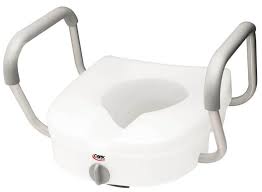 E-Z Lock Raised Toilet Seat W/ Padded Adj Arms-5" Height ( Non- Returnable) - Ea/1