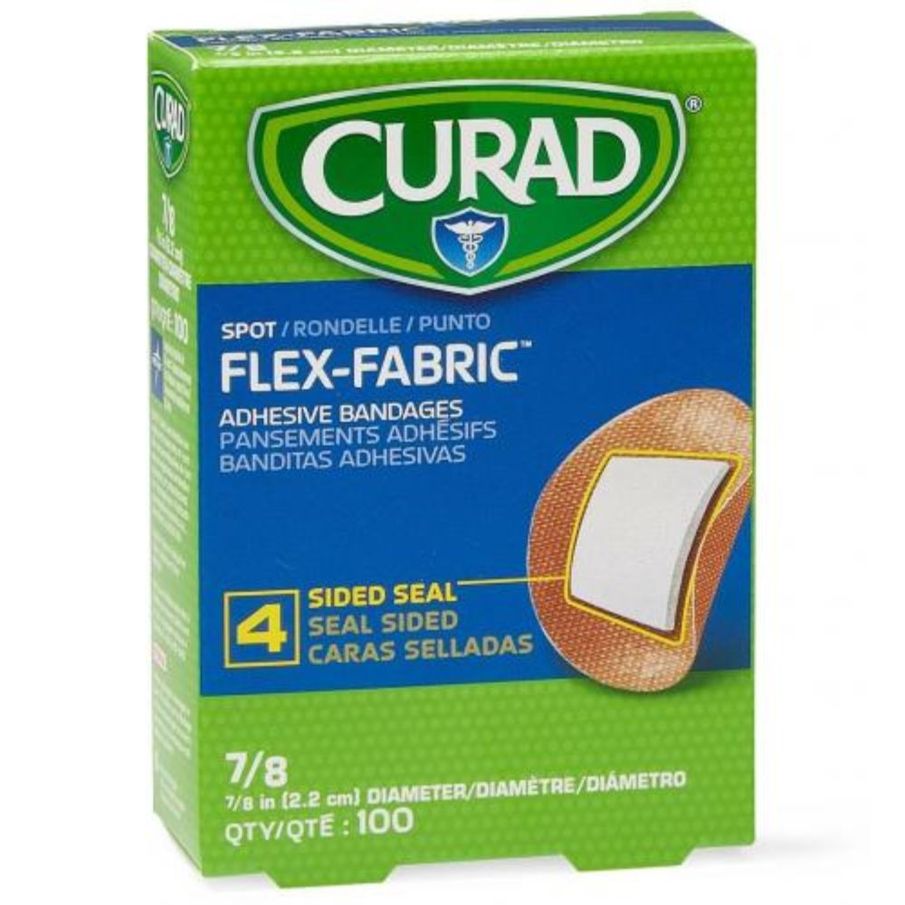CURAD® Flex-Fabric™ Adhesive Bandages, ⅞" Diameter - Spots (Box 100 pcs)