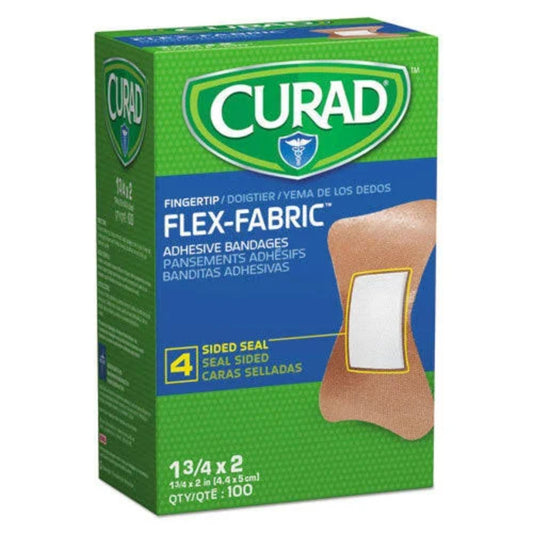 CURAD® Flex-Fabric™ Adhesive Bandages, 1 ¾" x 2" - Finger Tip (Box 100 pcs)