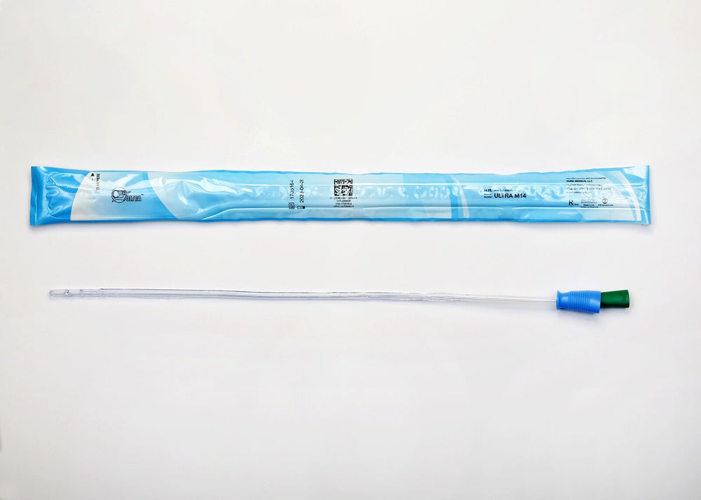 Cure Intermittent Male Cath 16" Pre-Lubricated Straight Tip 14fr - Box Of 30