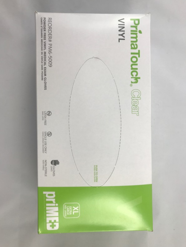 Gloves, Vinyl Powder Free (PrimaTouch® Clear), Extra Large - 150/Box