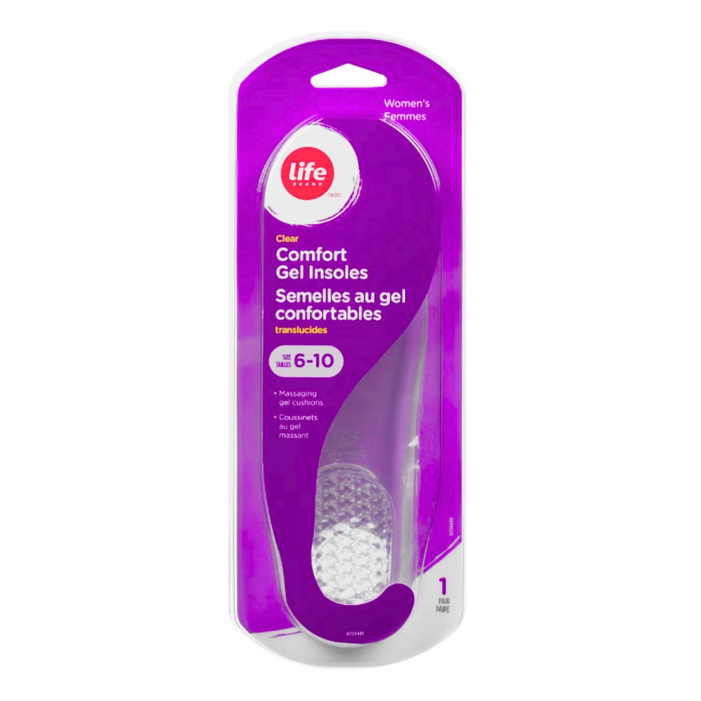 Comfort Gel Insoles, Clear (Women)