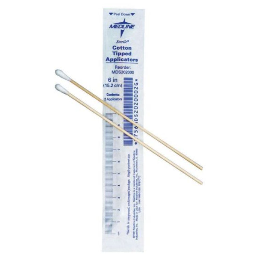 Medline Cotton Tipped Applicator, 6", Sterile