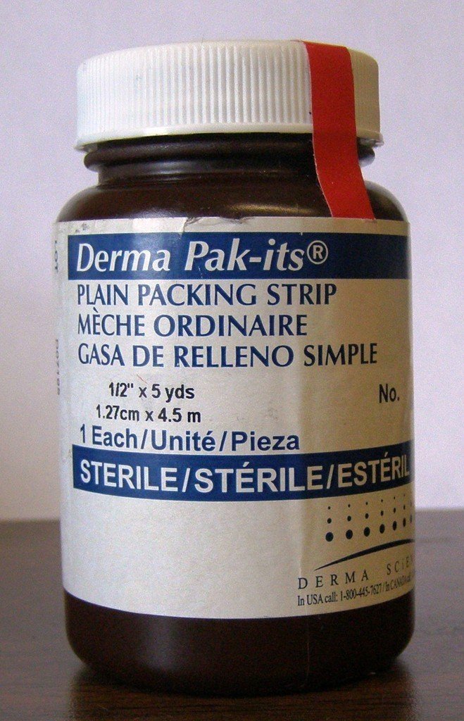 Ea/1 Pak-Its Packing Gauze Without Insert, Plain, 1/2In X 5Yds
