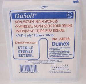 Bx/25 Tracheotomy/Drain Sponge Non-Woven 4" X 4",6Ply