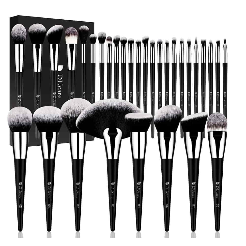 DUcare Makeup Brushes Professional 32Pcs Make up Brushes Set Premium Christmas Gift Synthetic Kabuki Foundation Blending Brush Face Powder Blush