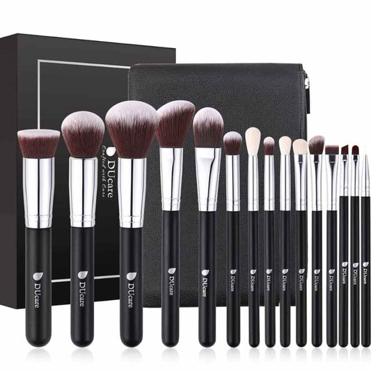 DUcare Makeup Brushes Set 15Pcs Makeup Brush Set With Bag Kabuki Foundation  New Beauty