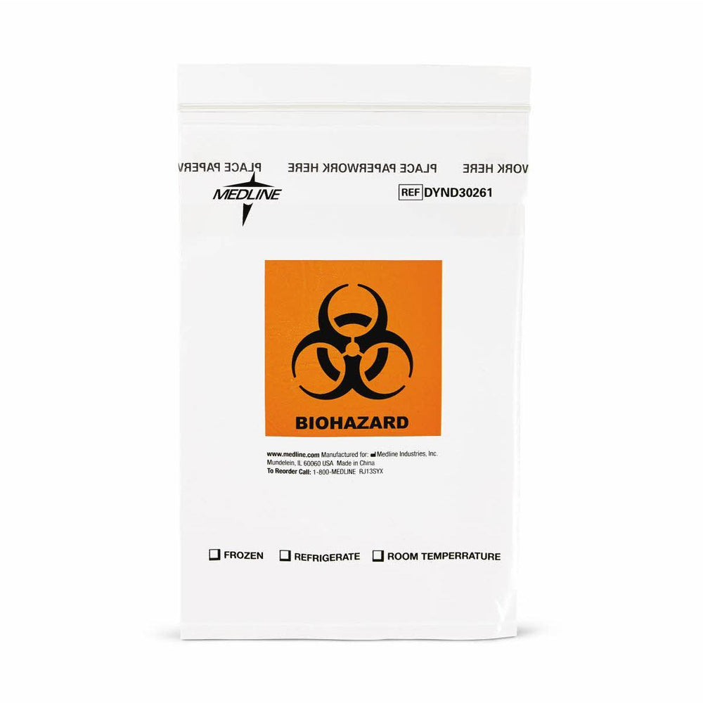 Cs/1000 Zip-Style Biohazard Spicimen Bags 6" X 9"
